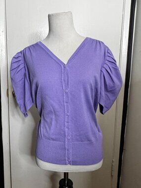 Belle Poque - M - Lilac V Neck Cardigan Top